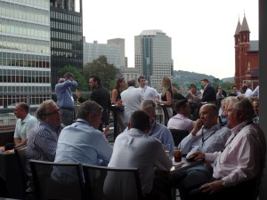 Networking on the roof at Blue Line Grille